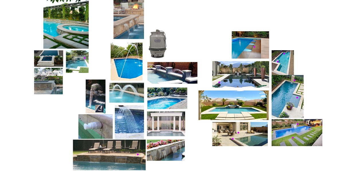 site plan, backyard, pool, hot tub, pergola