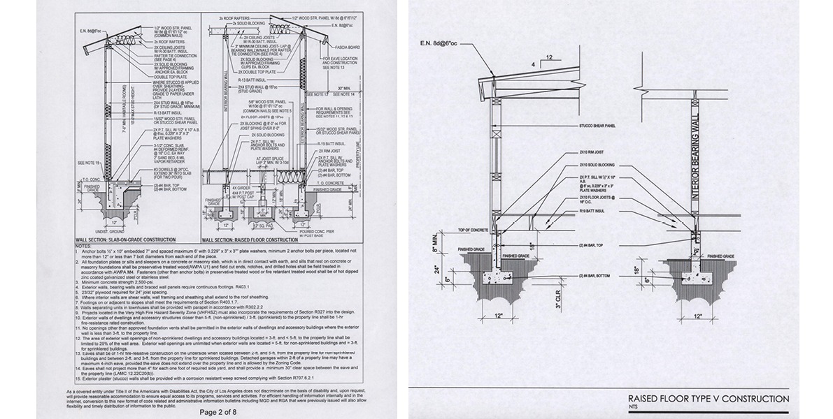 type V sheet, construction details, submittal requirements